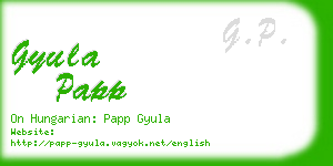 gyula papp business card